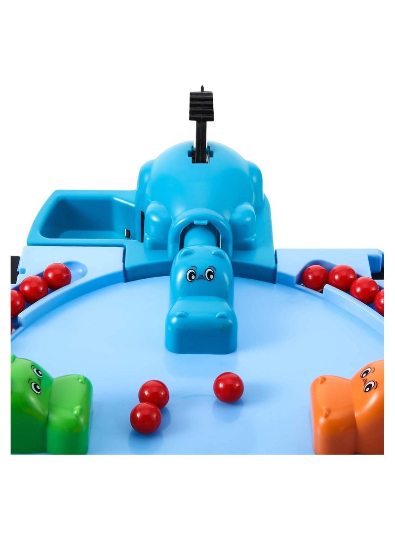 4 Player Family Game Set-Hungry Hippos Board Game, ntense Game of Quick Reflexes,Pre School Game for Kids, Multiplayer Board Game for School, Home, Camping