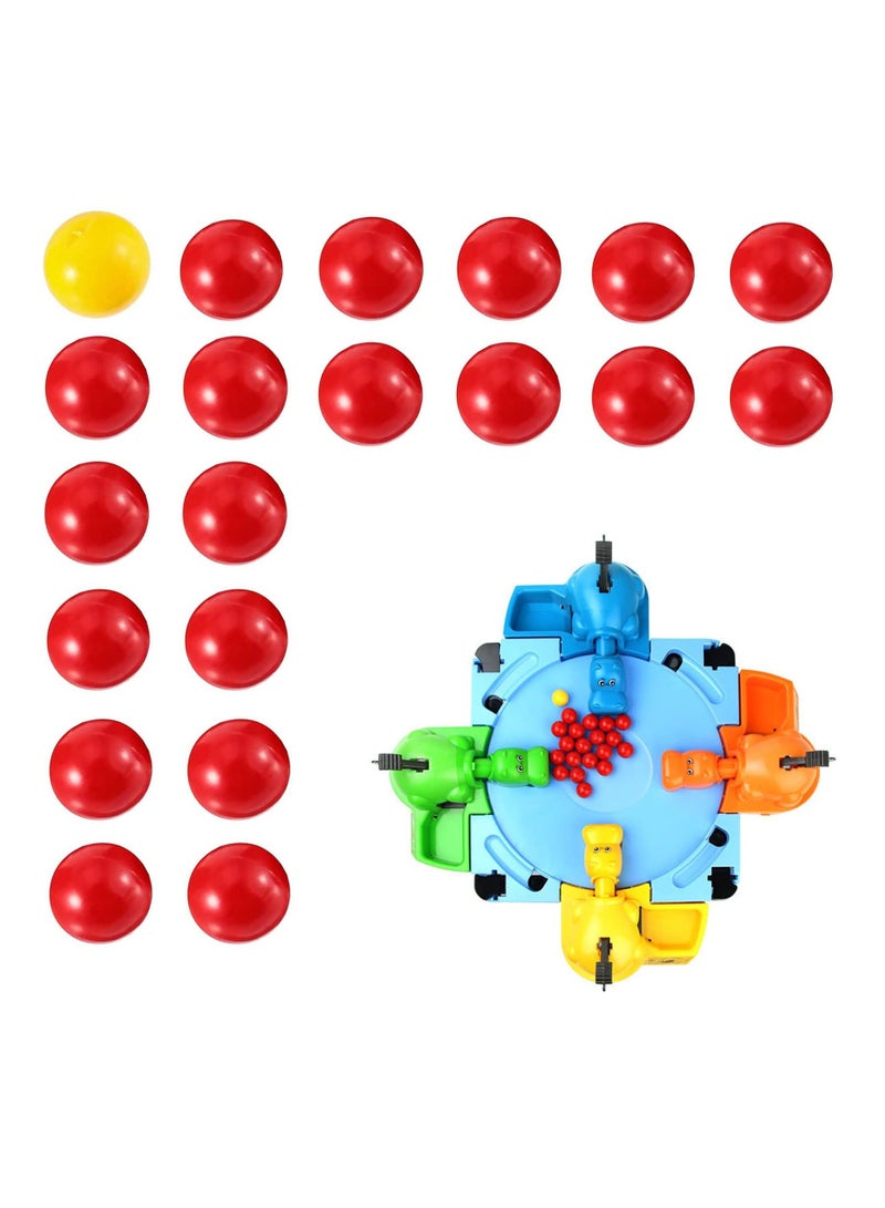 4 Player Family Game Set-Hungry Hippos Board Game, ntense Game of Quick Reflexes,Pre School Game for Kids, Multiplayer Board Game for School, Home, Camping