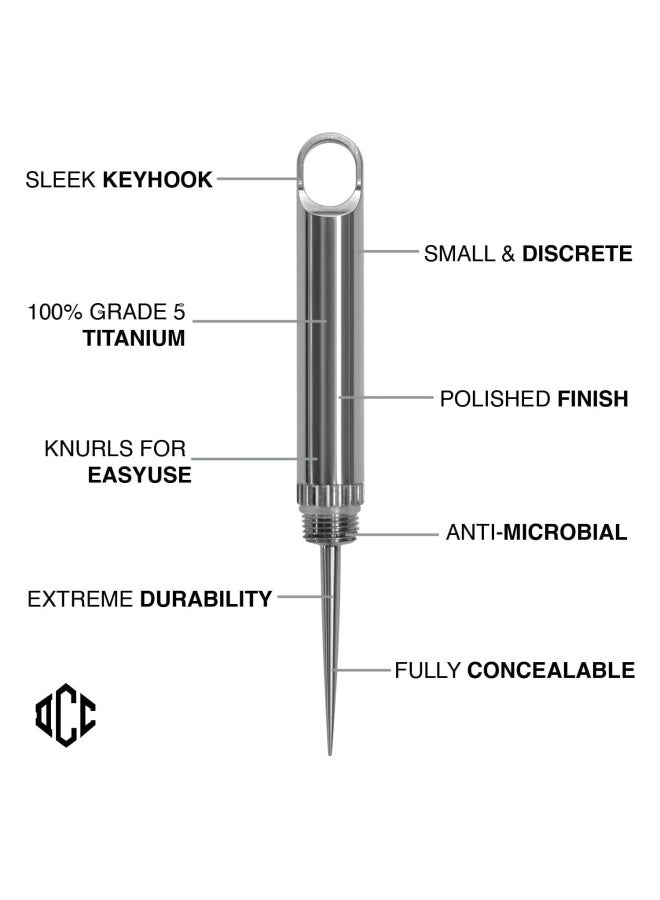 Dailycarryco.  TiPick Titanium Toothpick Keychain Holder - Portable Metal Travel Toothpick - Reusable EDC Micro Toothpick - Compact  Convenient On-the-Go - Titanium Construction Titanium Polished