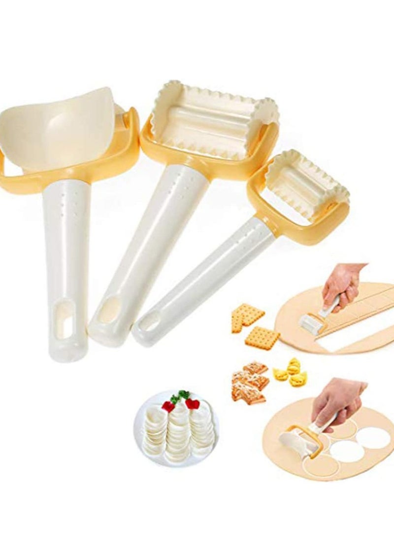 Bread Dough Cutter Rolling Cutters, Cookies Biscuits Mold Dumpling Ravioli Skin Maker, Circle Square Stamp Pasta Press Tool Accessory for Kitchen Bakery