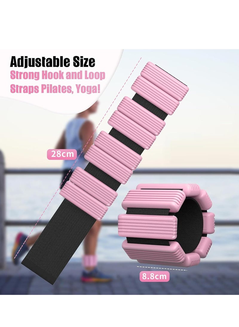 Yoawllty Pilates Wrist & Ankle Weights for Women, Ankle Weights Sets,Adjustable Wrist and Ankle Weights 2pcs, Exercise Weights for Walking, Yoga, Dance, Barre,Gym,