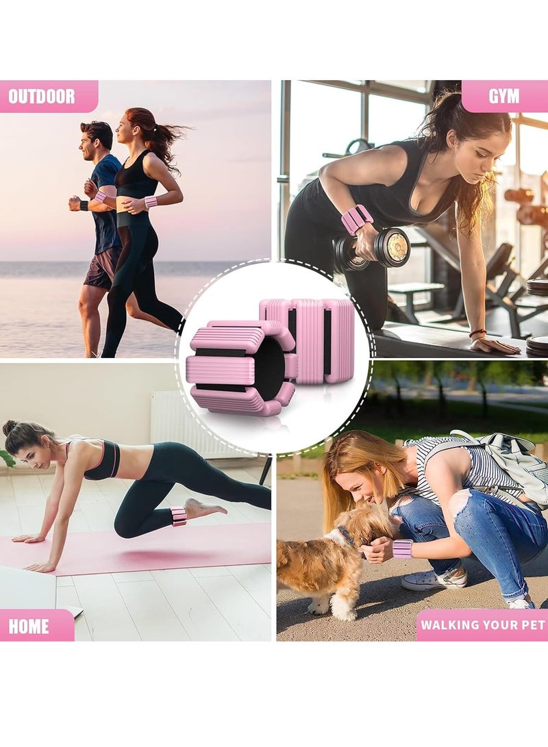 Yoawllty Pilates Wrist & Ankle Weights for Women, Ankle Weights Sets,Adjustable Wrist and Ankle Weights 2pcs, Exercise Weights for Walking, Yoga, Dance, Barre,Gym,