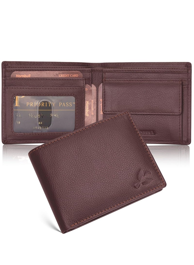 Men's Leather Wallet, Brown, Casual | HBCL15MWR117