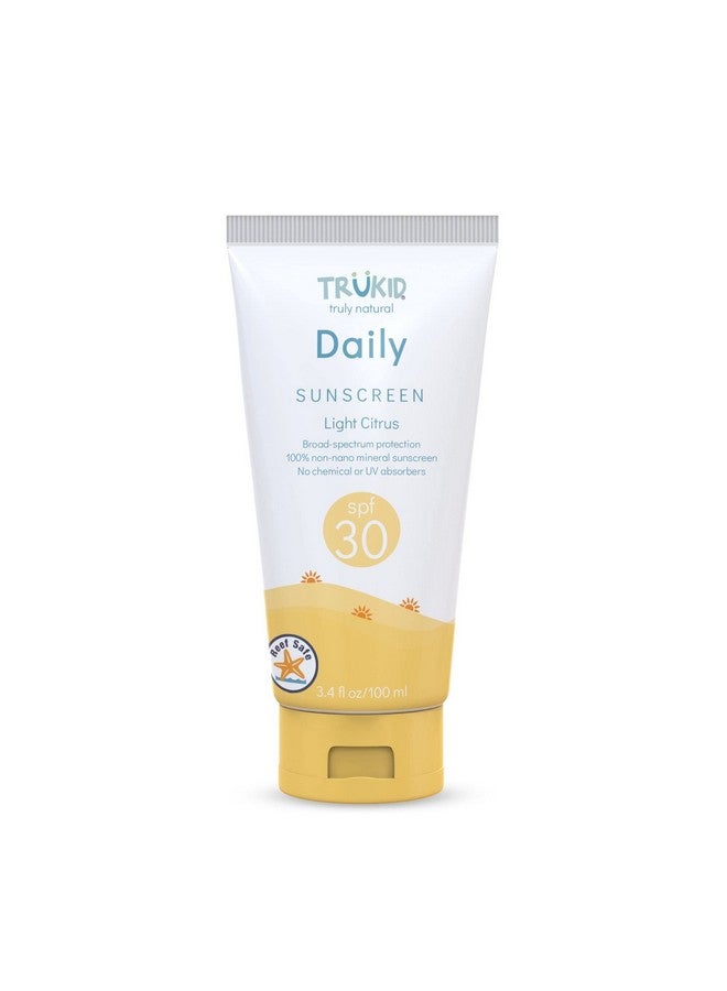 Daily Spf 30+ Sunscreen Uva/Uvb Protection, All Natural Ingredients, Reeffriendly, Mineral Based Body & Face Sun Protection For Kids, Toddlers, Babies & Adults Citrus Scent, 3.4 Oz