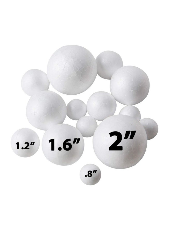 Bargain Paradise 240 Pack Styrofoam Balls -Craft Foam Balls -Foam Craft Balls -Foam Balls For Arts And Crafts Diy Craft For Home School Craft Project -240 Bulk Styrofoam Balls 4 Sizes .8 1.2 1.6 2 Inc