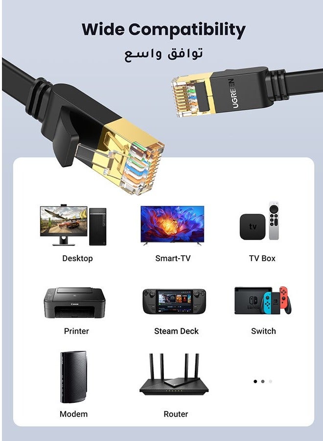 30M Cat 7 Ethernet Cable High Speed Flat GB RJ45 LAN 10GBPS 600Mhz Shielded Internet Network Patch Cord Compatible for Gaming PS5/PS4/PS3 XBOX PC Laptop Modem Router