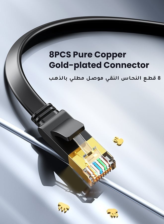 30M Cat 7 Ethernet Cable High Speed Flat GB RJ45 LAN 10GBPS 600Mhz Shielded Internet Network Patch Cord Compatible for Gaming PS5/PS4/PS3 XBOX PC Laptop Modem Router