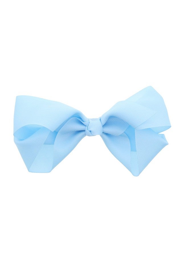 5.5 Inch Grosgrain Hair Bow Clip For Woman And Girlslight Blue