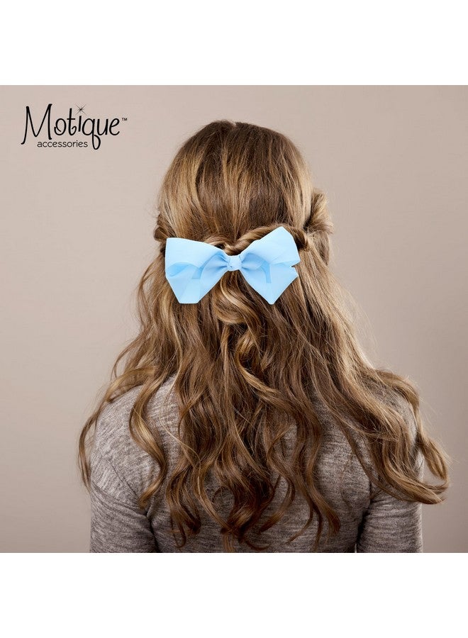 5.5 Inch Grosgrain Hair Bow Clip For Woman And Girlslight Blue