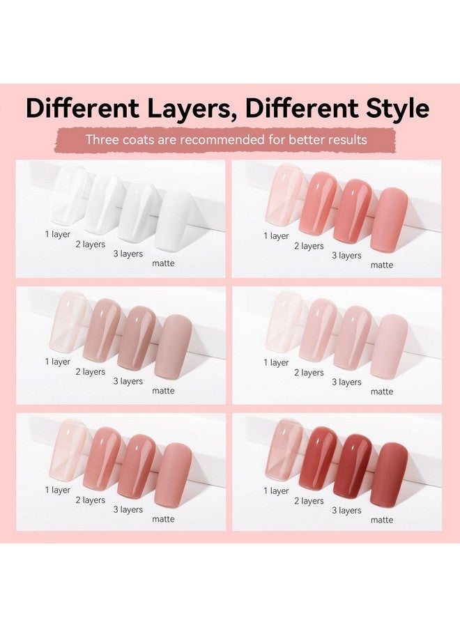 Nail Polish Set: Regular Nail Polish 6 Classic Nude Colors Collection Milky White Nude Pink Quick Dry Nail Polish Finger Nail Polish Manicure Diy Nail Art Salon Ideal Gift For Women Girl