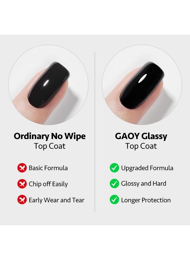 Gel Top Coat Builder Gel And Base Coat Set 3 Pcs 16Ml Clear Glossy No Wipe Combination For Uv Light Cure Gel Nail Polish