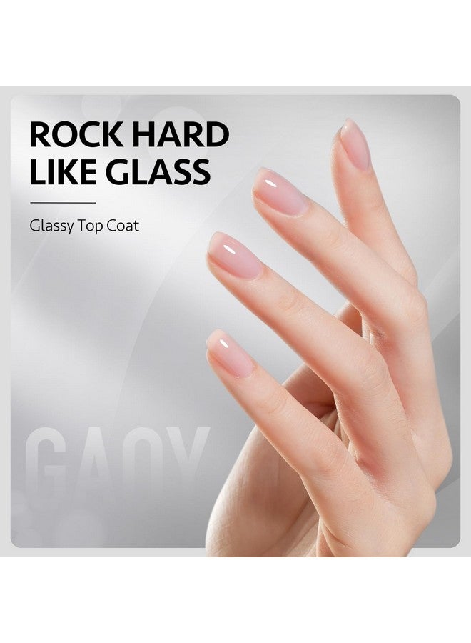 Gel Top Coat Builder Gel And Base Coat Set 3 Pcs 16Ml Clear Glossy No Wipe Combination For Uv Light Cure Gel Nail Polish