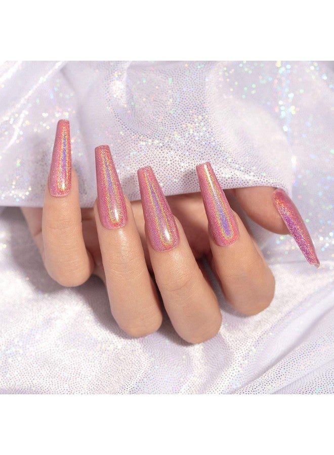 Holographic Nail Polish Set 3Pcs Rose Gold Silver Red Gel Polish Kit Soak Off Nail Gel With Glitter Mermaid Unicorn Effect Curing Required For Nail Art Design Manicure Salon Diy At Home