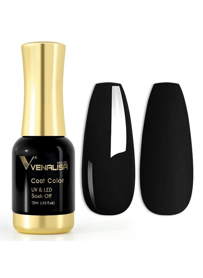 Venalisa Gel Nail Polish 12Ml Black Color Soak Off Uv Led Nail Gel Polish Nail Art Starter Manicure Salon Diy At Home 0.43 Oz