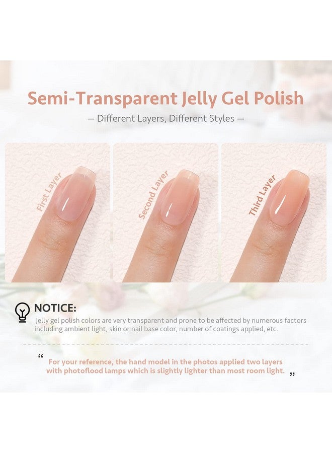 Jelly Milky Nude Pink Gel Nail Polish Soak Off Led Uv Gel Polish Varnish Nail Art Home Diy Manicure Nail Salon Varnish 15Ml 09