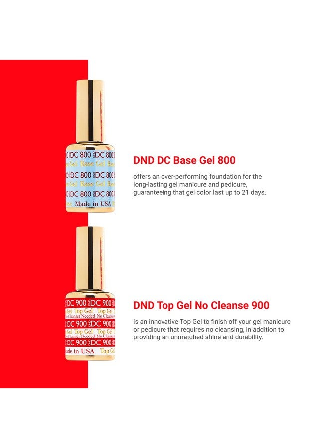 Dnd Dc Base Gel And Top Gel Polish No Cleanse Set Uv Gel Base Polish 800 And No Cleanse Top Coat 900 Salon Professional Gel Polish Duo 0.5 Fl Oz Each