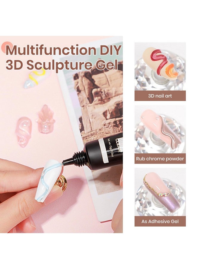 3D Nail Gel Clear Nail Sculpting Gel For Nail Art 15G Molding Gel For Nails Gel Liner 3D Nail Art 5D Embossed Gel Candy Gel Nail Decoration Manicure Charms