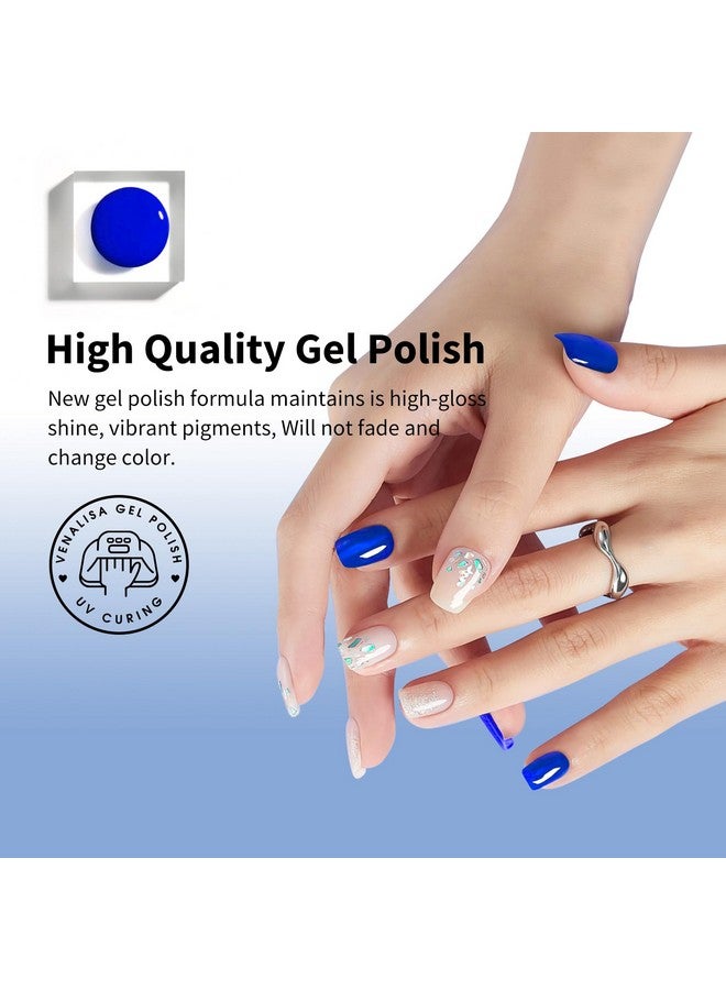 Venalisa Gel Nail Polish 12Ml Elegant Blue Color Soak Off Uv Led Nail Gel Polish Nail Art Starter Manicure Salon Diy At Home 0.43 Oz