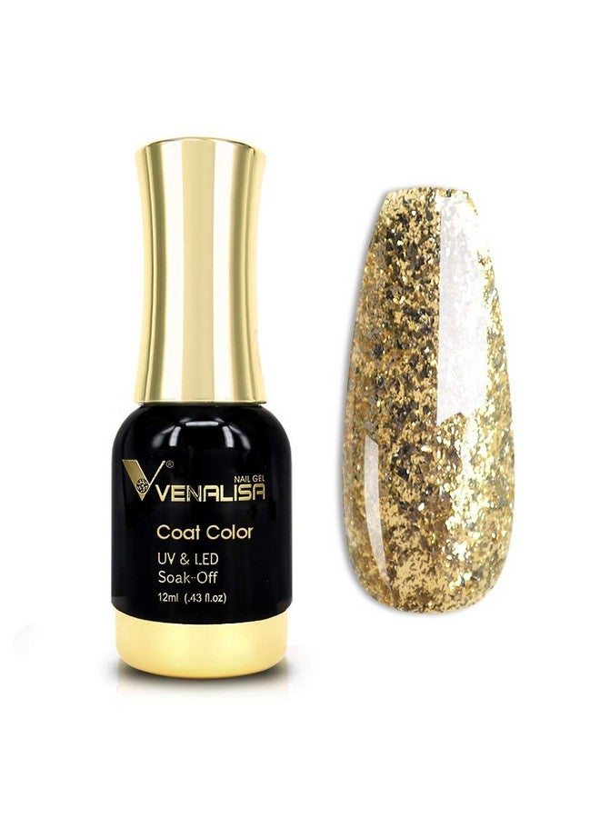 Venalisa Gel Nail Polish 12Ml Gold Glitter Color Soak Off Uv Led Nail Gel Polish Nail Art Starter Manicure Salon Diy At Home 0.43 Oz