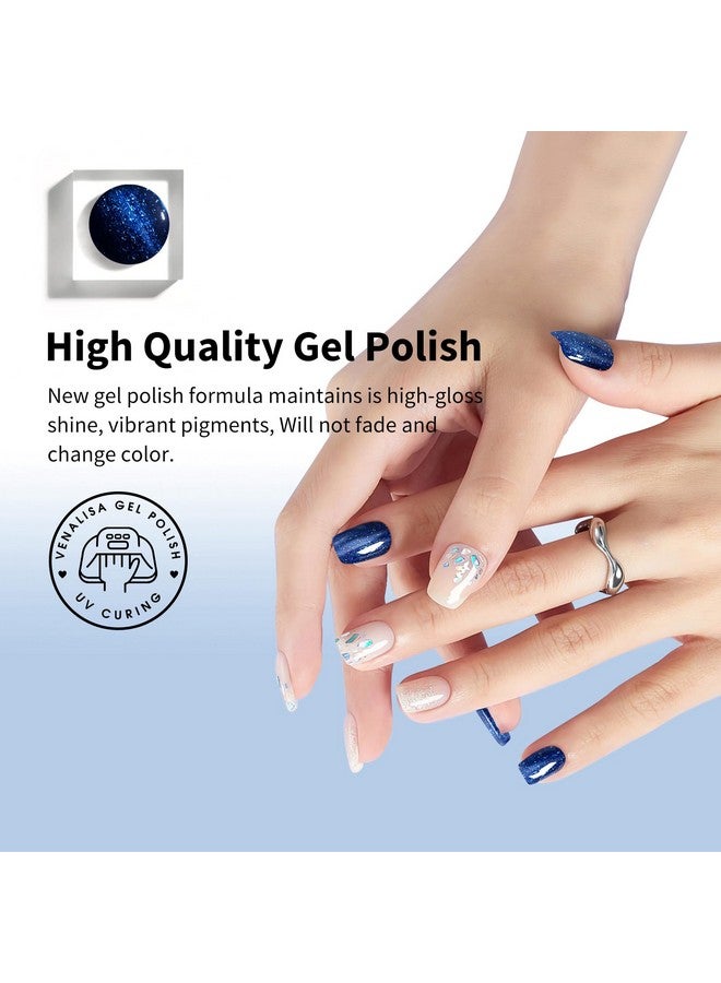 Venalisa Gel Nail Polish 12Ml Deep Pearly Blue Color Soak Off Uv Led Nail Gel Polish Nail Art Starter Manicure Salon Diy At Home 0.43 Oz