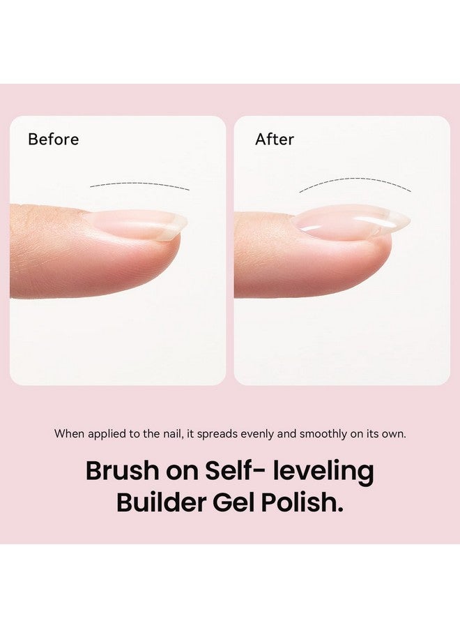 Clear Builder Nails Gel Polish For Self Leveling Transparent Nail Strengthener In A Bottle Nail Extension Hard Gel 15Ml Brush On Buidler Extend Gel Uv Led Soak Off Curing Requires Salon Home