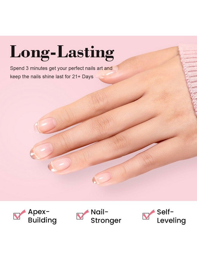 Clear Builder Nails Gel Polish For Self Leveling Transparent Nail Strengthener In A Bottle Nail Extension Hard Gel 15Ml Brush On Buidler Extend Gel Uv Led Soak Off Curing Requires Salon Home