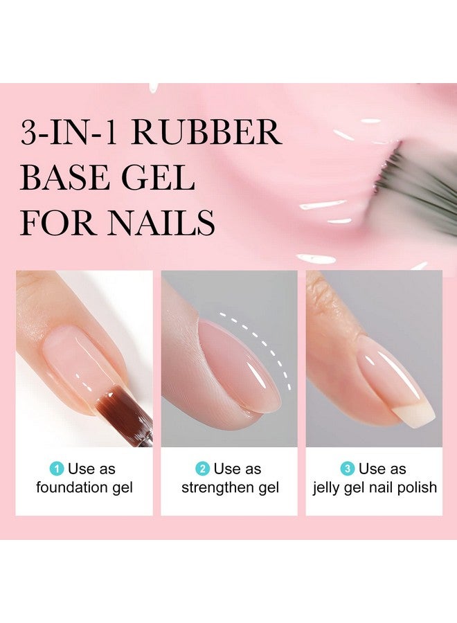 Venalisa 3 In 1 Rubber Base Gel For Nails 6 Colors Jelly Gel Nail Polish Set Nude Pink Neutral Transparent Milky White Sheer Pink Gel Polish Strengthener Kit