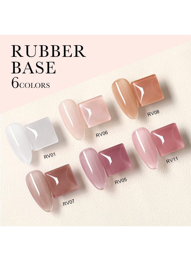 Venalisa 3 In 1 Rubber Base Gel For Nails 6 Colors Jelly Gel Nail Polish Set Nude Pink Neutral Transparent Milky White Sheer Pink Gel Polish Strengthener Kit