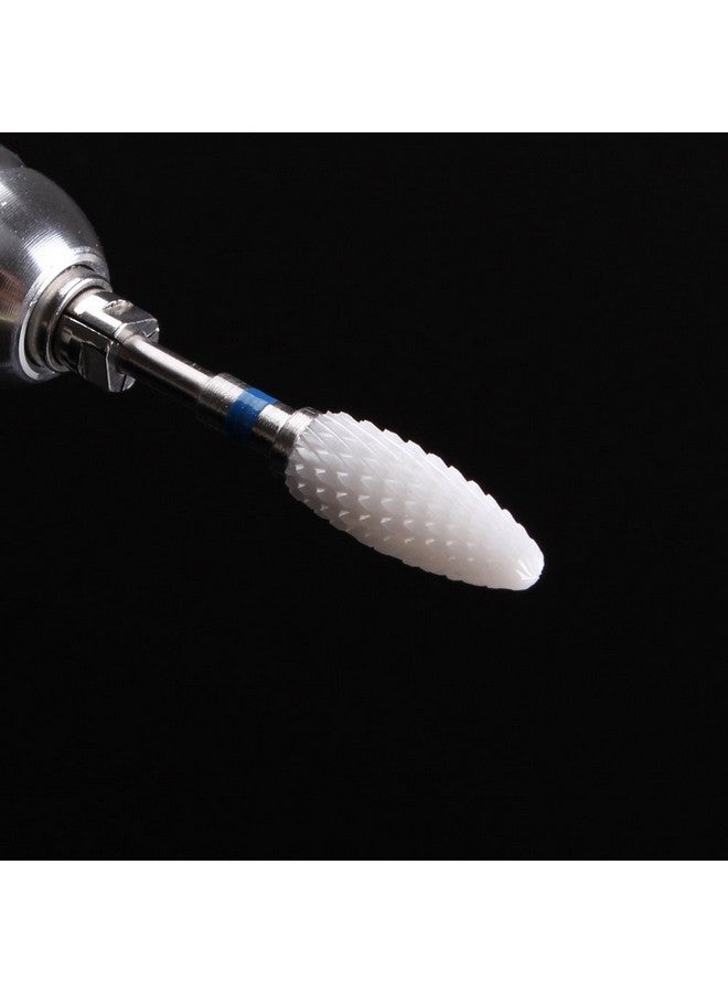 Medium Grit Ceramic Drill Bitwhite Ceramic Cone File Bit 332 Flame Style Gel Nail Polish Removing Nail Art Tool