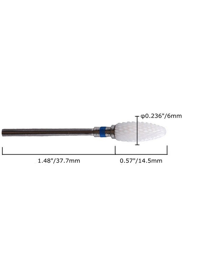 Medium Grit Ceramic Drill Bitwhite Ceramic Cone File Bit 332 Flame Style Gel Nail Polish Removing Nail Art Tool