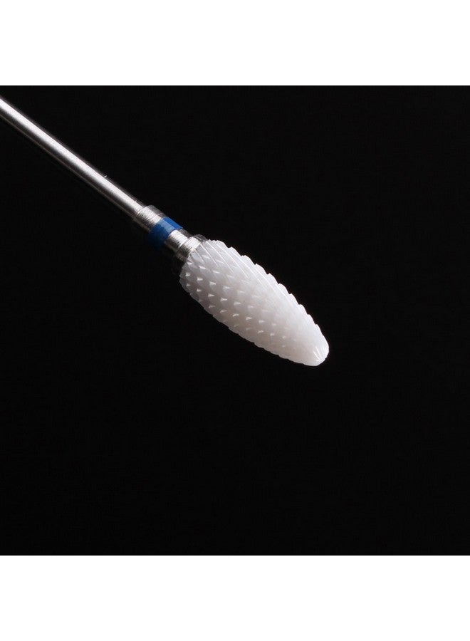 Medium Grit Ceramic Drill Bitwhite Ceramic Cone File Bit 332 Flame Style Gel Nail Polish Removing Nail Art Tool
