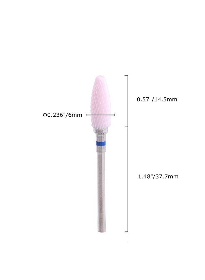 Pink Cone Shape Ceramic Drill Bit For Manicure Machinemedium Grit Ceramic Burr 332 Shank Electric Manicure Drill