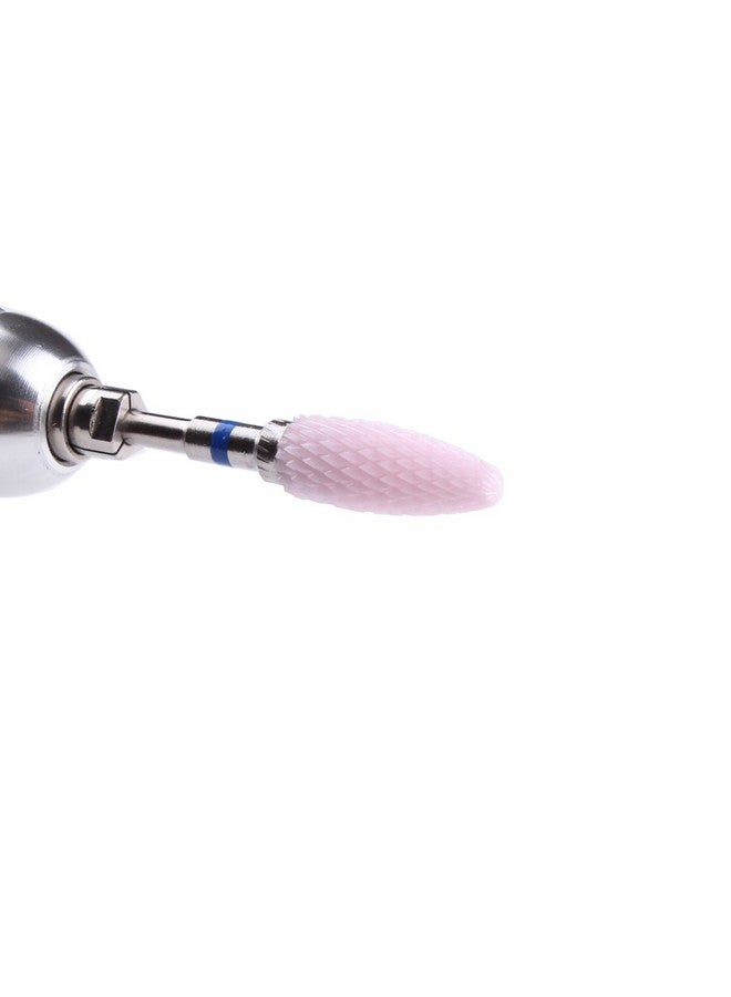 Pink Cone Shape Ceramic Drill Bit For Manicure Machinemedium Grit Ceramic Burr 332 Shank Electric Manicure Drill