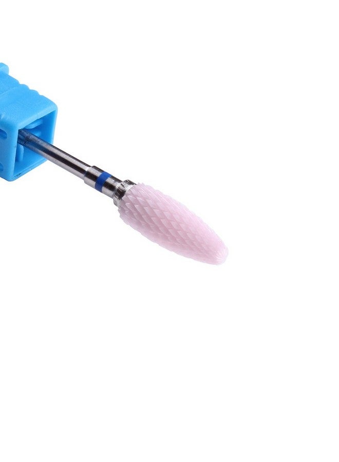 Pink Cone Shape Ceramic Drill Bit For Manicure Machinemedium Grit Ceramic Burr 332 Shank Electric Manicure Drill