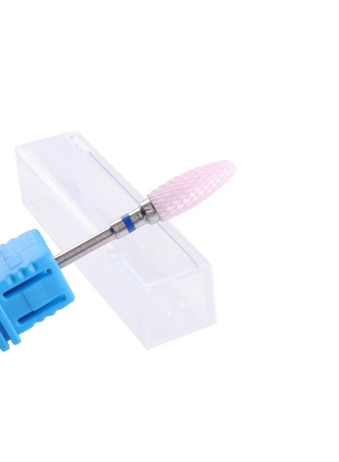 Pink Cone Shape Ceramic Drill Bit For Manicure Machinemedium Grit Ceramic Burr 332 Shank Electric Manicure Drill