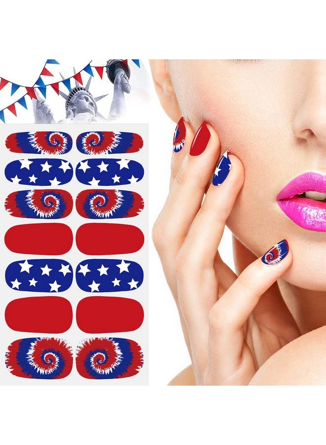 8 Sheets 4Th Of July Nail Wraps For Women Independence Day Nail Polish Strips Patriotic American Flag Nail Strips Selfadhesive Nail Stickers With Nail File For Memorial Day（4Th Of Julyb）