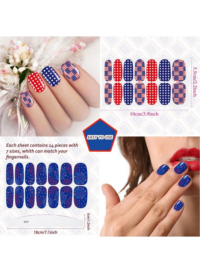 6 Sheets 4Th Of July Nail Wraps For Women Independence Day Nail Polish Strips Patriotic Nail Strips Selfadhesive Nail Stickers With Nail File For Memorial Day（4Th Of Julyc）