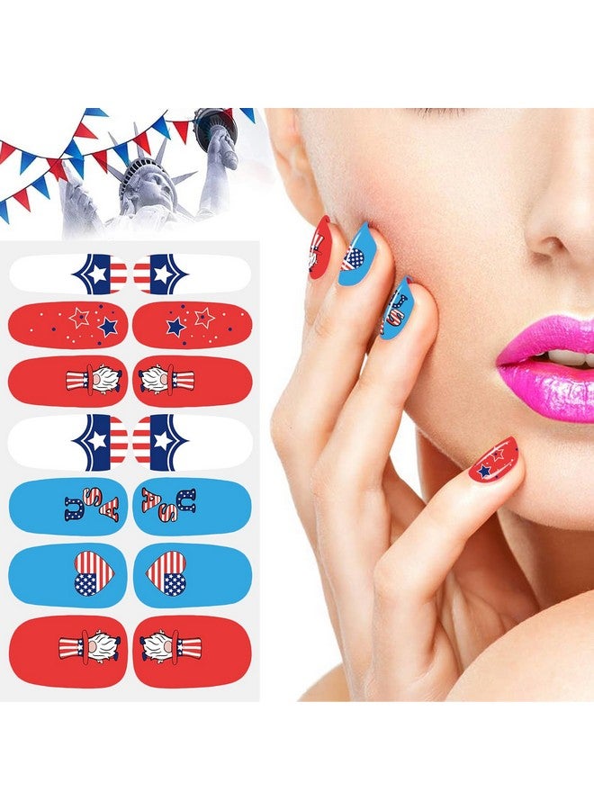 6 Sheets 4Th Of July Nail Wraps For Women Independence Day Nail Polish Strips Patriotic Nail Strips Selfadhesive Nail Stickers With Nail File For Memorial Day（4Th Of Julyc）