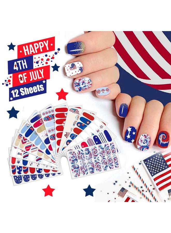 14 Sheets Independence Day Nail Polish Strips 4Th Of July Nail Wraps For Women Patriotic American Flag Nail Strips Selfadhesive Nail Stickers With Nail File For Memorial Day（4Th Of July1）