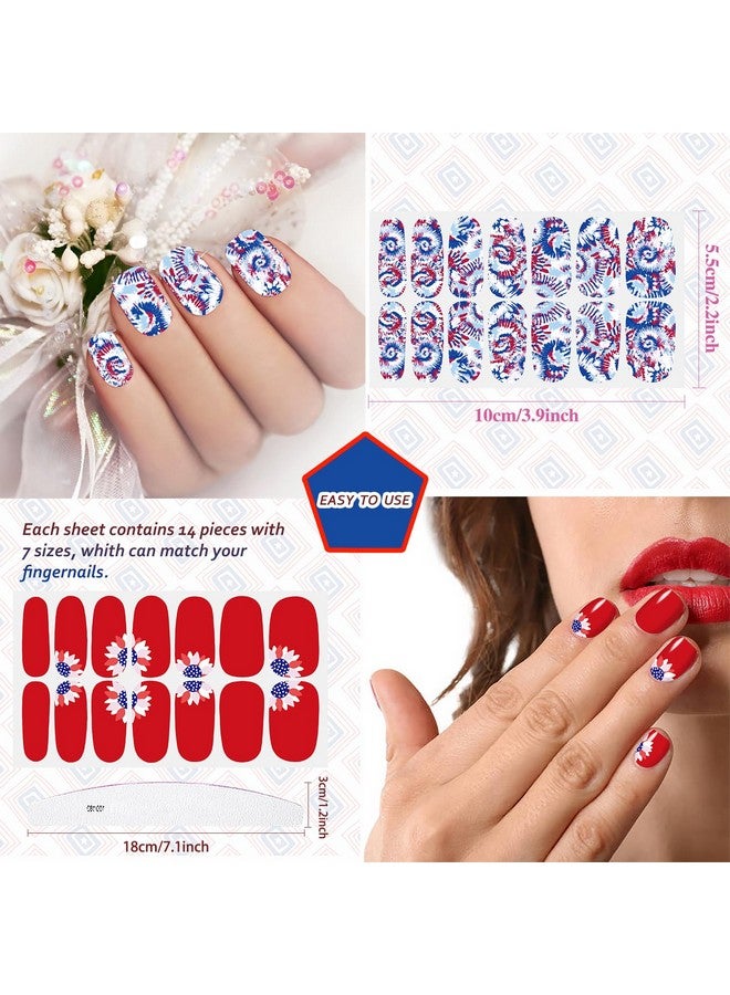 14 Sheets Independence Day Nail Polish Strips 4Th Of July Nail Wraps For Women Patriotic American Flag Nail Strips Selfadhesive Nail Stickers With Nail File For Memorial Day（4Th Of July1）