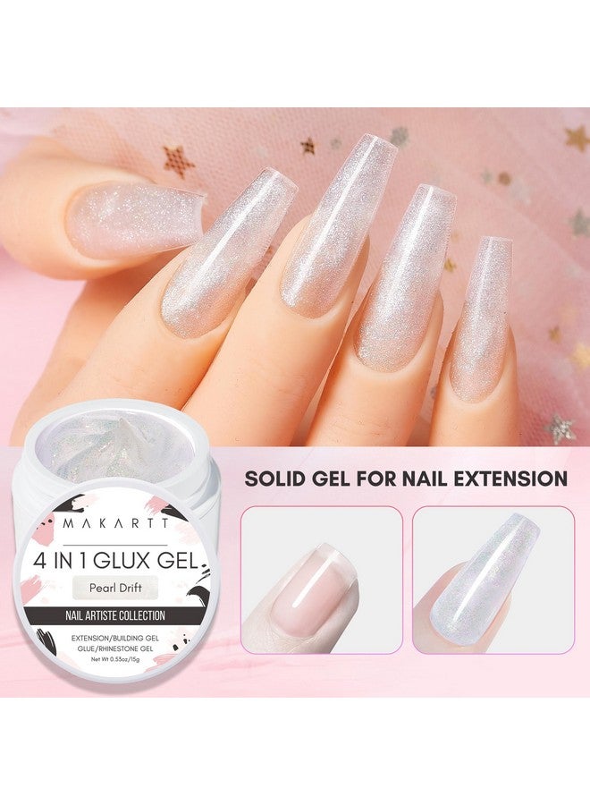 Solid Gel Builder15Ml Nail Extension Gel 3D Sculpting Gel For Nail Art Uv Glue For Acrylic Nails Rhinestones Gel 4 In 1 Hard Gel Molding Gel For Nails Nail Lamp Required Pearl Drift