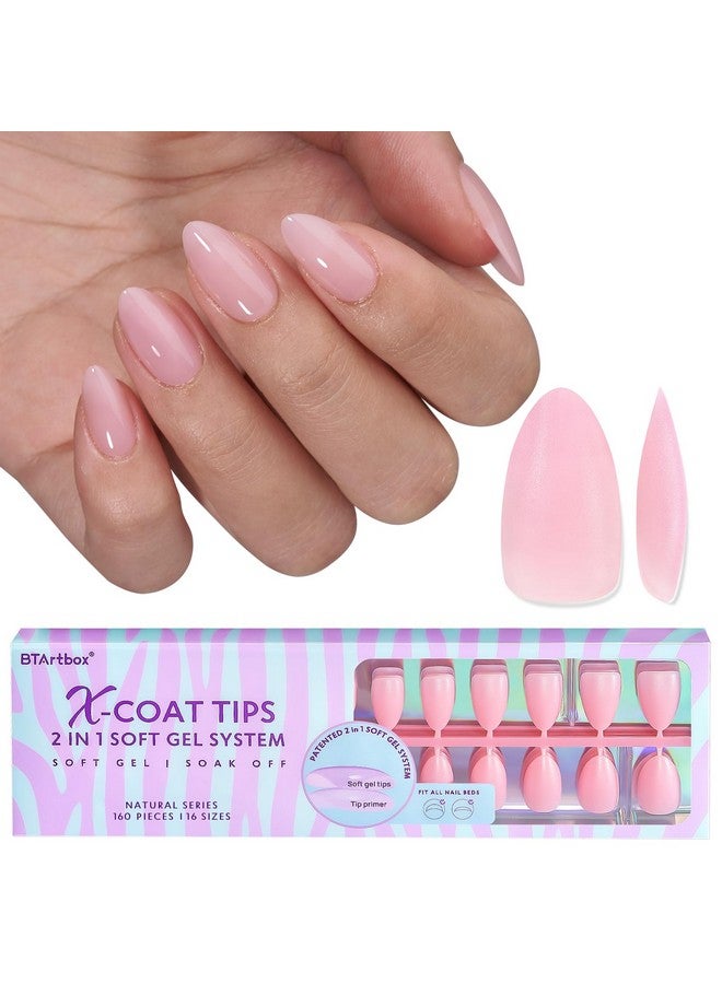 Xcoattips Natural Nail Tips Short Almond Press On Nails Pink Long Lasting Soft Gel Nails False Nail Soak Off Acrylic Fake Nails Extensions For Nail Art Diy Spring Gifts