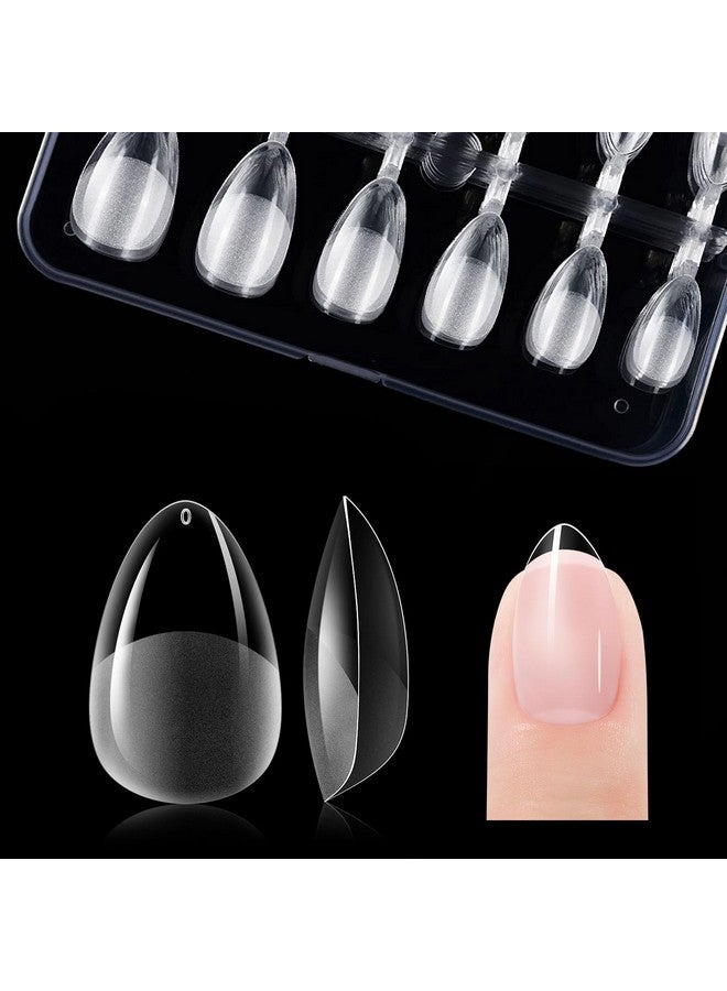 Short Almond Nail Tips: 120Pcs Soft Gel Tips For Extra Short Almond Shaped Full Cover Gel X Nail Tips Pre Etched Pmma Resin Clear False Nails 12 Sizes