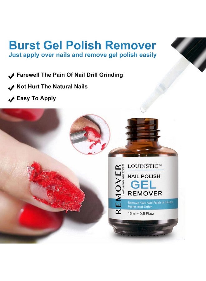 Gel Polish Remover (2 Pack) Gel Nail Remover 35 Minutes Easy & Quick Gel Remover For Nails Remove Gel Polish 0.5 Oz Removedor De Gel Para Uñas