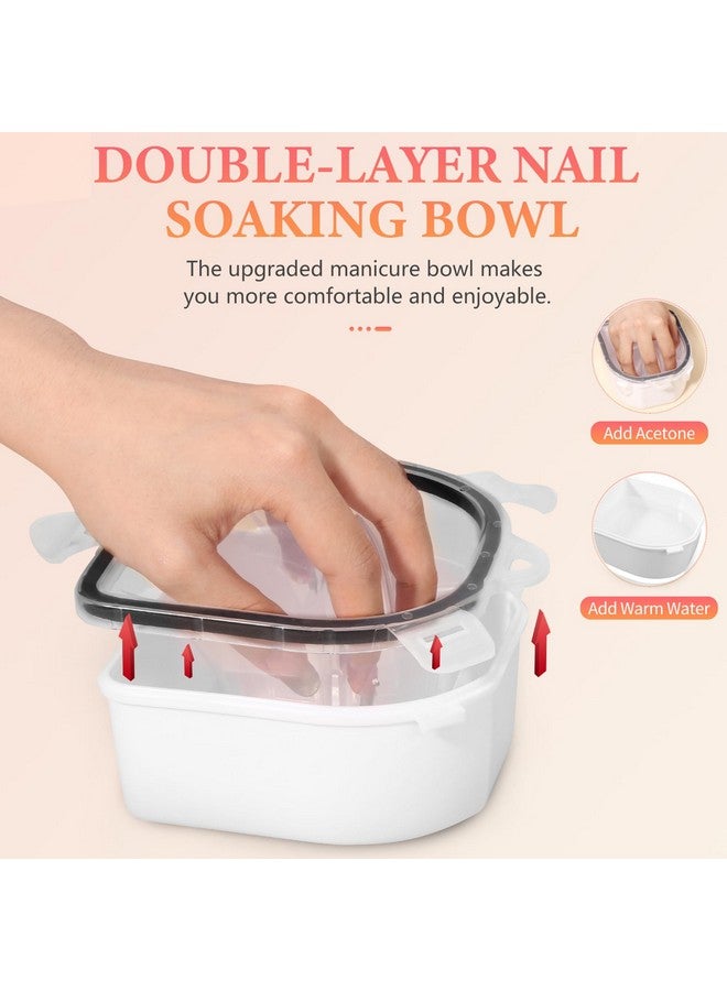 Nail Soaking Bowl 2 Pcs Soak Off Gel Polish Remover Manicure Bowl Acetone Nail Soak Off Bowl For Acrylic Nails Dip Powder Remover Kit With Cuticle Peeler And Cuticle Pusher (Black8Pcs Set)