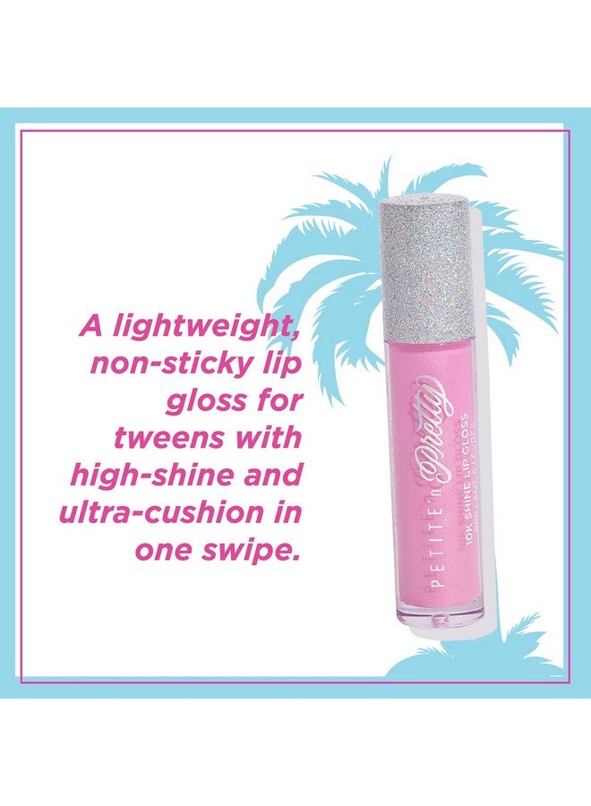 10K Shine Lip Gloss For Kids (Gia Pink) Makeup For Kids Tweens Teens High Shine Lightweight Made In The Usa