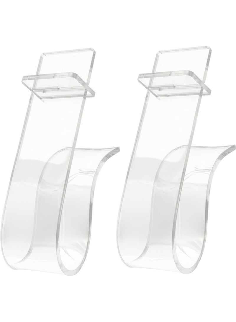 2-Pack Clear Acrylic Shoe Display Stand, Shoe Storage Rack for Sneakers and Sandals, Flat Shoe Holder, Stylish Acrylic Shoe Shelf for Organized Storage and Showcase.