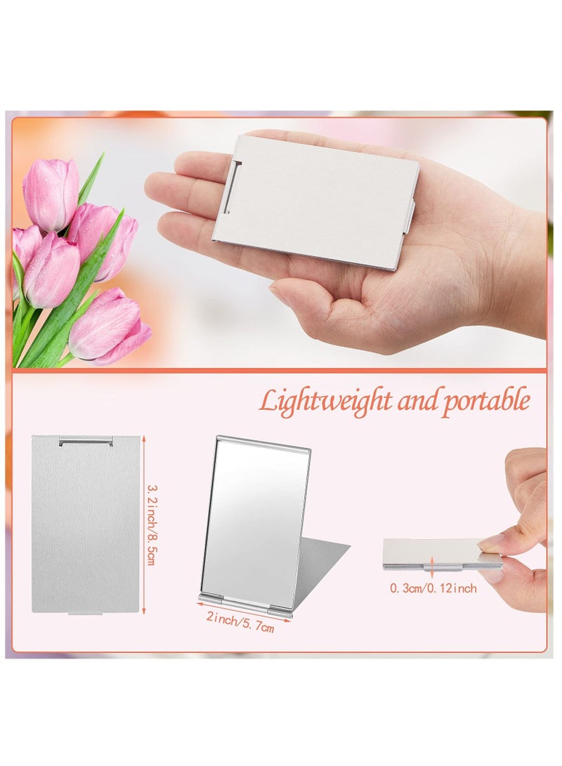 Small Makeup Folding Mirror, Travel Mirror Portable, Rectangle Compact Mirror, Stand up Mirror, Compact Mirror, 4 Pcs Portable Vanity Mirror for Women Girls