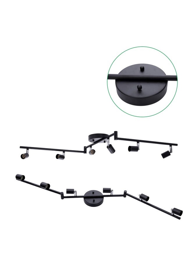 Aiboo  6-Light Adjustable Dimmable Track Lighting Kit Flexible Foldable Arms Matt Black Color Perfect for Kitchen Hallyway Bed Room Lighting Fixture GU10 Base Bulbs not Included