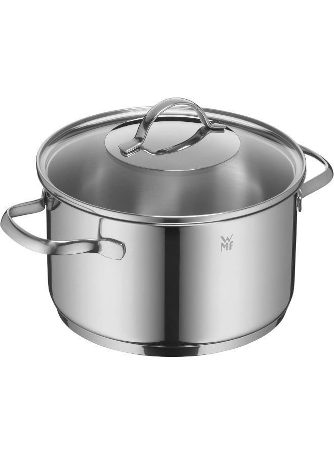 High Casserole  20 Cm Approx. 3.3L Provence Plus Pouring Rim Glass Lid Cromargan Stainless Steel Polished Suitable For Induction Hobs Dishwasher Safe